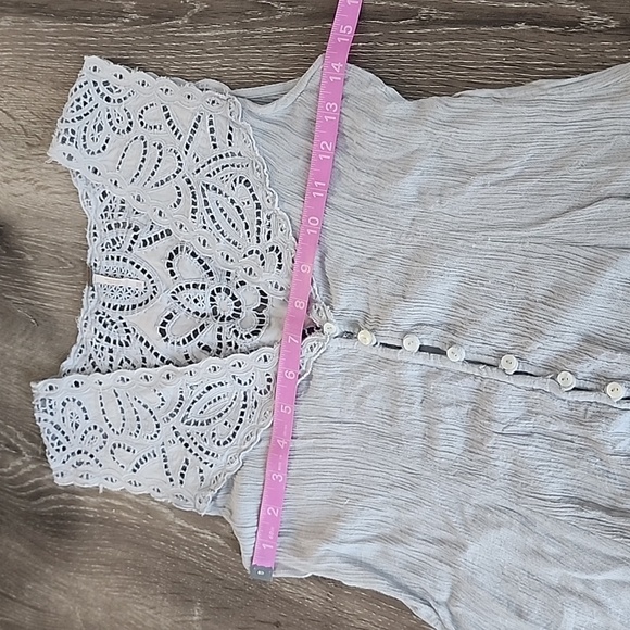 Free People Sleeveless Button Down Guaze Tunic Top Mini Dress - Picture 4 of 8